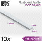 Gamers Guild AZ Green Stuff World Green Stuff World: ABS Plasticard: Profile - Plain (2.5mm) Green Stuff World