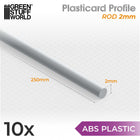 Gamers Guild AZ Green Stuff World Green Stuff World: ABS Plasticard: Profile - Rod (2mm) Green Stuff World