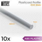 Gamers Guild AZ Green Stuff World Green Stuff World: ABS Plasticard: Profile - Rod (3mm) Green Stuff World