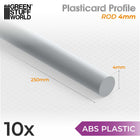 Gamers Guild AZ Green Stuff World Green Stuff World: ABS Plasticard: Profile - Rod (4mm) Green Stuff World