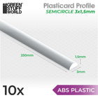 Gamers Guild AZ Green Stuff World Green Stuff World: ABS Plasticard: Profile - Semicircle (3mm) Green Stuff World