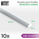 Gamers Guild AZ Green Stuff World Green Stuff World: ABS Plasticard: Profile - Semicircle 4mm (10ct) Green Stuff World