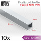 Gamers Guild AZ Green Stuff World Green Stuff World: ABS Plasticard: Profile - Squared Tube (4mm) Green Stuff World