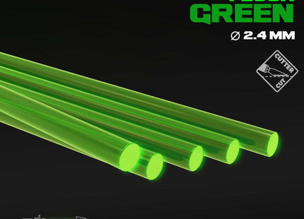 Gamers Guild AZ Green Stuff World Green Stuff World: Acrylic Rods: Round - Fluor Green (2.4mm) Green Stuff World
