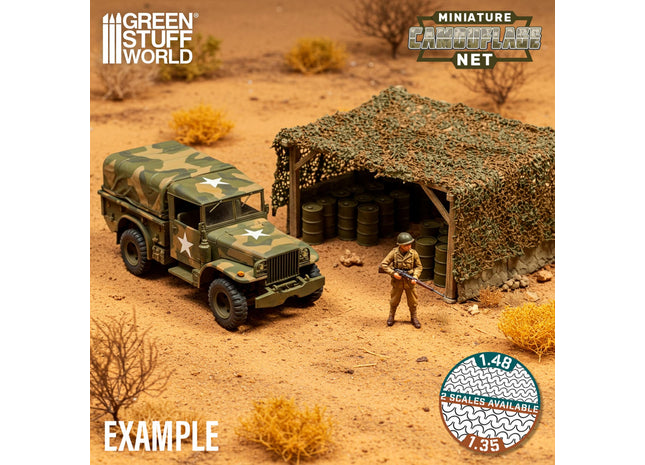 Gamers Guild AZ Green Stuff World Miniature Camouflage Nets: White 1:35 Green Stuff World