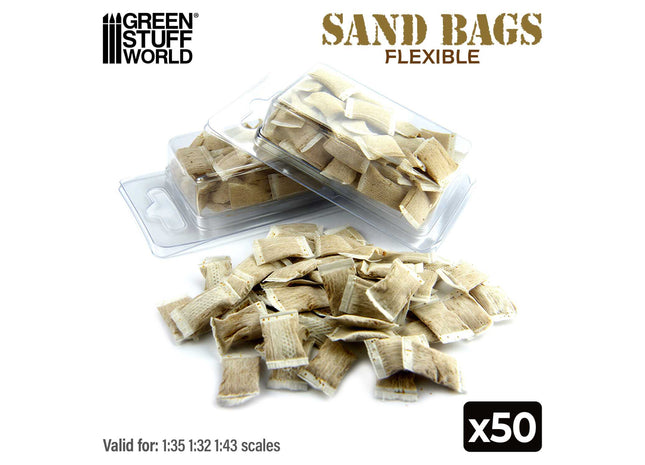 Gamers Guild AZ Green Stuff World Miniature Flexible Sandbags 50ct Green Stuff World