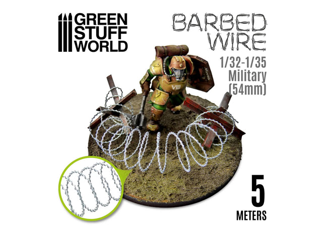 Gamers Guild AZ Green Stuff World Model Barbed Wire: 1/32-1/35 Military (54mm) Green Stuff World