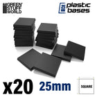 Gamers Guild AZ Green Stuff World Plastic Bases: Square (25mm) Green Stuff World