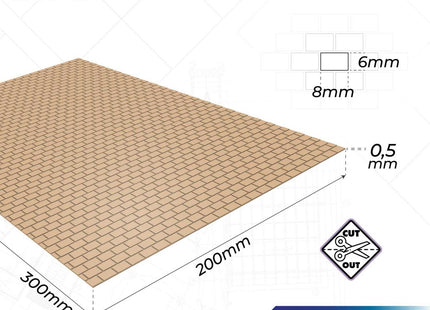 Gamers Guild AZ Green Stuff World Plasticard: Paving Brick (6x8mm) Green Stuff World