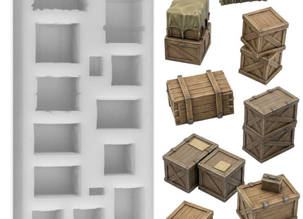 Gamers Guild AZ Green Stuff World Silicone Molds: Wooden Crate - 1:48-1:35 Green Stuff World