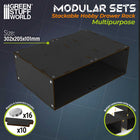 Gamers Guild AZ Green Stuff World Stackable Hobby Storage Module - Black Green Stuff World
