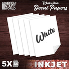 Gamers Guild AZ Green Stuff World Waterslide Decals: Blank Sheets for Inkjet Printer - White Green Stuff World