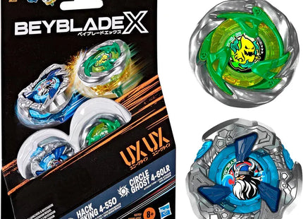 Gamers Guild AZ Hasbro Beyblade X: Circle Ghost 4-60LR vs Hack Viking 4-55O Dual Pack Discontinue