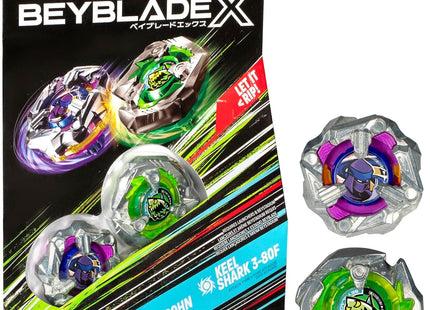 Gamers Guild AZ Hasbro Beyblade: X: Knife Shinobi 4-80HN & Keel Shark 3-80F Pack ACD Distribution