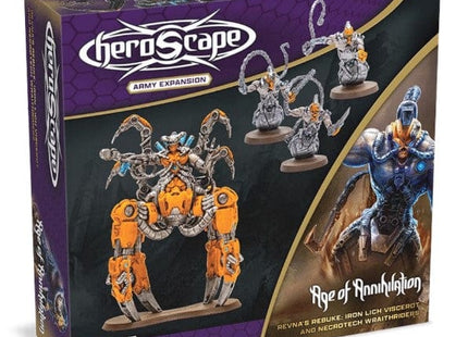 Gamers Guild AZ Heroscape Heroscape: Revna`s Rebuke - Iron Lich Viscerot and Necrotech Wraithriders Army Expansion (Unpainted) Renegade Game Studios