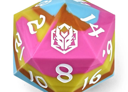 Gamers Guild AZ HYMGHO 55mm Chonk Rubber Silicon D20 - Radiant Whispers HYMGHO