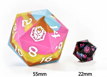 Gamers Guild AZ HYMGHO 55mm Chonk Rubber Silicon D20 - Radiant Whispers HYMGHO