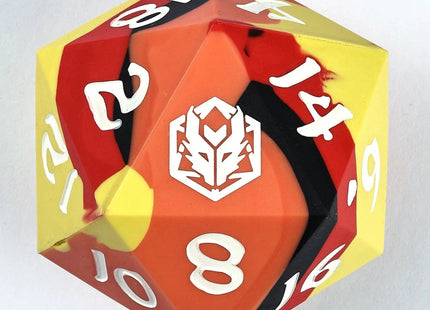 Gamers Guild AZ HYMGHO 55mm Chonk Rubber Silicon D20- The Fire Ball HYMGHO