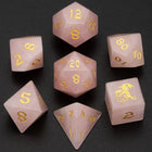 Gamers Guild AZ HYMGHO BRB001: Dragon's Hoard Gem Stone Dice Set - Rose Quartz HYMGHO