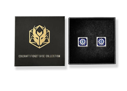 Gamers Guild AZ HYMGHO Cogcraft Fidget D6 - Tesla - Blue & Silver HYMGHO
