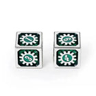 Gamers Guild AZ HYMGHO Cogcraft Fidget D6 - Vernmillion - Time Machine - Green & Silver HYMGHO