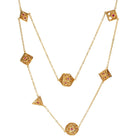 Gamers Guild AZ HYMGHO Dragon's Eye 7-die Necklace - Gold with Ruby Red Gems HYMGHO