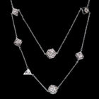 Gamers Guild AZ HYMGHO Dragon's Eye 7-die Necklace - Silver with Pink Gems HYMGHO