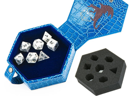 Gamers Guild AZ HYMGHO Dragon's Hoard Gem Stone Polyhedral Dice Set - Sea Blue HYMGHO