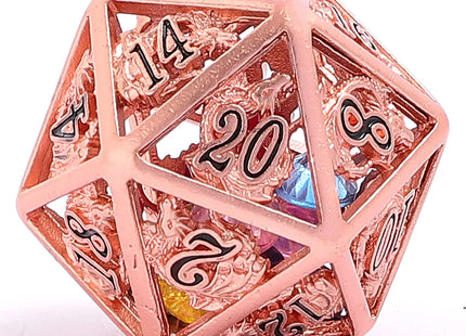 Gamers Guild AZ HYMGHO HY00203: Hollow Dragon Polyhedral Dice Set Filled With Gems - Copper HYMGHO