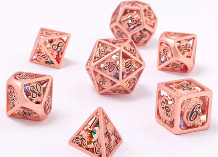 Gamers Guild AZ HYMGHO HY00203: Hollow Dragon Polyhedral Dice Set Filled With Gems - Copper HYMGHO
