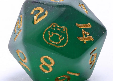 Gamers Guild AZ HYMGHO HY00325: Wyrmforged Rollers - Rounded Resin Glow in the Dark Dice Set- Bog Frog Gold HYMGHO