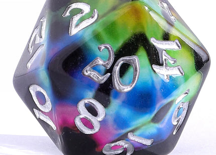 Gamers Guild AZ HYMGHO HY00330: Wyrmforged Rollers - Rounded Resin Polyhedral Dice - Dragon Eye Chromatic HYMGHO