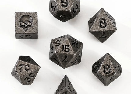 Gamers Guild AZ HYMGHO HY00400: Unseelie Mini Metal RPG Dice Set - Ancient Silver HYMGHO