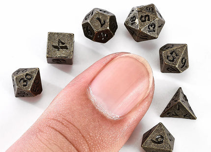 Gamers Guild AZ HYMGHO HY00401: Unseelie Mini Metal RPG Dice Set - Ancient Bronze HYMGHO