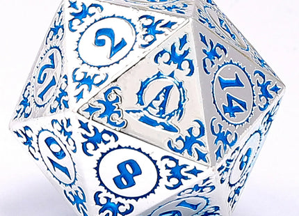 Gamers Guild AZ HYMGHO HY00412: Wizard Solid Metal Dice Set - Silver with Blue HYMGHO