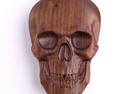 Gamers Guild AZ HYMGHO HY00529: Black Walnut Premium Wooden Gaming Accessory Case - Skull HYMGHO