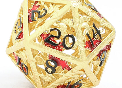 Gamers Guild AZ HYMGHO HY00590: Dragon's Hymn Hollow Metal Dice Set - Gold HYMGHO