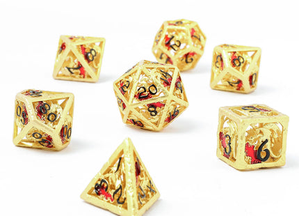 Gamers Guild AZ HYMGHO HY00590: Dragon's Hymn Hollow Metal Dice Set - Gold HYMGHO