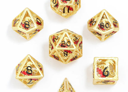 Gamers Guild AZ HYMGHO HY00590: Dragon's Hymn Hollow Metal Dice Set - Gold HYMGHO