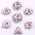Gamers Guild AZ HYMGHO HY00610: Hollow Metal Necromancer Dice Set - White w/ Blood Splatter HYMGHO