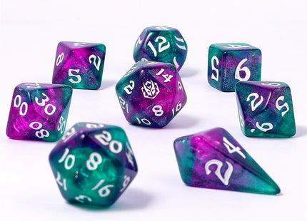 Gamers Guild AZ HYMGHO HY02019: 8pc Polyhedral Dice Set - Jesters Cloak HYMGHO
