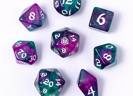 Gamers Guild AZ HYMGHO HY02019: 8pc Polyhedral Dice Set - Jesters Cloak HYMGHO