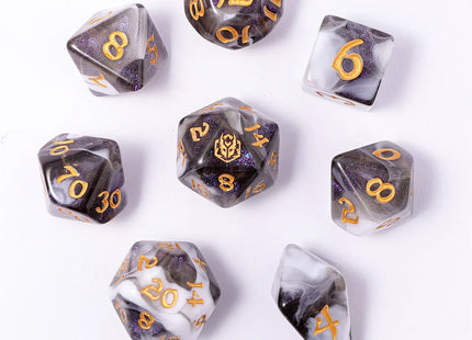 Gamers Guild AZ HYMGHO HY02020: 8pc Polyhedral Dice Set - Wraith Shadow HYMGHO