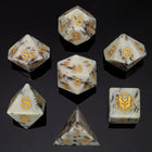 Gamers Guild AZ HYMGHO HYMGHO Dice: BRB037 - Dragon's Hoard Gemstone Dice - Petrified Wood HYMGHO