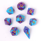 Gamers Guild AZ HYMGHO HYMGHO Dice: HY02016 - Wyrmforged Rollers - Rounded Edge 8 Piece Polyhedral Dice set - Banshee's Wail HYMGHO
