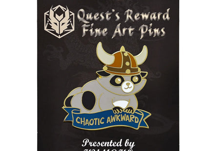 Gamers Guild AZ HYMGHO HYPN047: Quest's Reward Fine Art Pin - Alternative Alignments - Chaotic Awkward - Raccoon HYMGHO