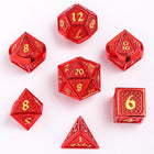 Gamers Guild AZ HYMGHO Metal Behemoth RPG Dice Set - Red Chrome with Gold HYMGHO