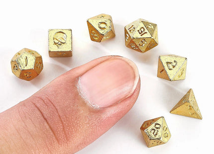 Gamers Guild AZ HYMGHO Unseelie Mini Metal RPG Dice Set - Gold HYMGHO