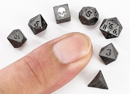 Gamers Guild AZ HYMGHO Unseelie Mini Metal RPG Dice Set - Gunmetal HYMGHO