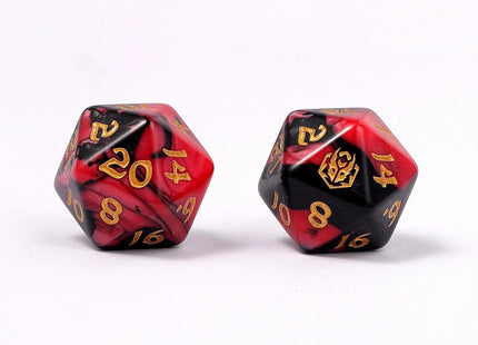 Gamers Guild AZ HYMGHO Wyrmforged Rollers - Rounded Edge 8 Piece Polyhedral Dice set - Blood Pact HYMGHO